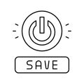 power on off button energy saving line icon vector illustration Royalty Free Stock Photo