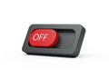 Power-Off Button Icon â Red \'OFF\' Rectangle on Dark Gray Base with 3D Shading Royalty Free Stock Photo