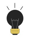 Power off light bulb flat line color vector object Royalty Free Stock Photo