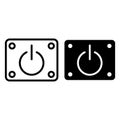 Power on off line and glyph icon. Power button vector illustration isolated on white. Start outline style design Royalty Free Stock Photo