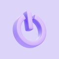 Power Off purple button isolated on purple background