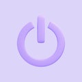 Power Off purple button isolated on purple background