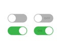 Power ON OFF Switch slider button set in gray and green colors. Vector illustration EPS 10