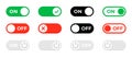 Power on and off toggle switch icon collection Royalty Free Stock Photo