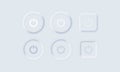 Power on off user Interface. Neumorphism icons. Power icon. On off buttons. User interface elements for mobile app. UI icons set.
