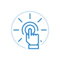 Power online device vector line icon. Electronic technology for launching.