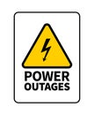 Power outage attention sign