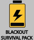 power outage blackout survival pack sign yellow battery lightning electricity