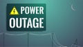 Power outage concept. Blackout illustration. Broken power line pole Royalty Free Stock Photo