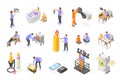 Power Outage Isometric Icons