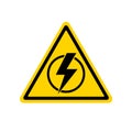 Power outage. Sign without electricity. Warning logo. Symbol danger. Flat triangular yellow and black icon. Electricity lights out Royalty Free Stock Photo