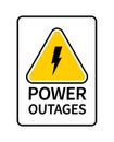 Power outage sign