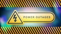 Power outages, logo on the abstract colorful background Royalty Free Stock Photo