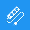 Power outlet with cable and plug vector icon Royalty Free Stock Photo