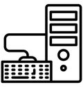 Power pc, workstation Isolated Vector Icon That can be easily edited in any size or modified.