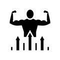 power people value glyph icon vector illustration