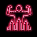 power people value neon glow icon illustration