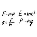 Power Physics Formulas Scribble Sketch Royalty Free Stock Photo