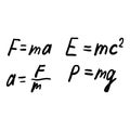 Power Physics Formulas Scribble Sketch