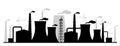 Power plant black silhouette vector illustration Royalty Free Stock Photo