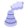 Power plant chimney icon, isometric style Royalty Free Stock Photo