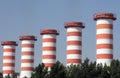 Power plant chimneys in Bahrain going green Royalty Free Stock Photo