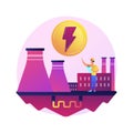 Power plant, electric industry, energy production vector concept metaphor.