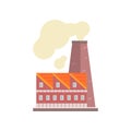 Power plant or factory, industrial manufactury building vector illustration