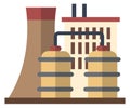 Power plant icon. Nuclear energy industry. Atomic factory