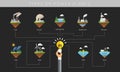 Power plant icon vector symbol set Royalty Free Stock Photo