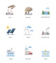 Power plant icon vector symbol set Royalty Free Stock Photo