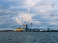 Power plant by the lake in Konin, Poland