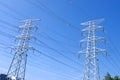 High power transmission towers Royalty Free Stock Photo