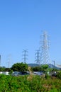 High power transmission towers Royalty Free Stock Photo