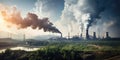 Power Plant Releases Co, Carbon Trading Market And Air Pollution Royalty Free Stock Photo