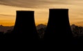 Power plant silhouettes Royalty Free Stock Photo