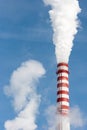 Power plant stack closeup Royalty Free Stock Photo