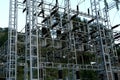 power plant, station, substation, electrical installation designed to receive, convert and distribute electrical energy, natural Royalty Free Stock Photo