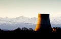 Power plant at sunset Royalty Free Stock Photo