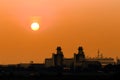 Power plant at sunset