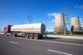 Power plant transport vehicles on the highway Royalty Free Stock Photo