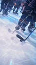 Power play Action packed scene of ice hockey sport players in motion Royalty Free Stock Photo