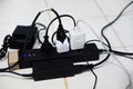 Power plug in full , power outlet multiple socket - overload charger extension cord cable connector