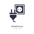power plug icon on white background. Simple element illustration from Technology concept Royalty Free Stock Photo