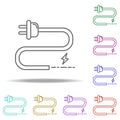 power plug outline icon. Elements of Ecology in multi color style icons. Simple icon for websites, web design, mobile app, info Royalty Free Stock Photo