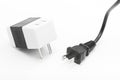 Power plug and voltage converter Royalty Free Stock Photo