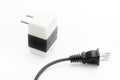Power plug and voltage converter Royalty Free Stock Photo