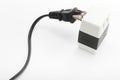 Power plug and voltage converter Royalty Free Stock Photo