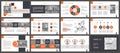 Power Point presentation template. Elements of infographics for presentation templates. Orange version.