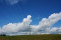 Power line in the countryside Royalty Free Stock Photo